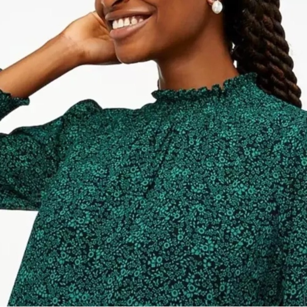 J. Crew Teal Floral Midi Dress - Picture 2 of 6